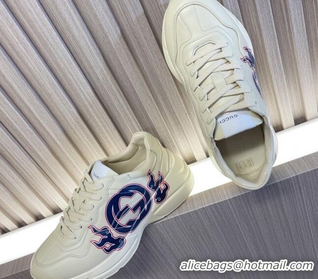 Best Price Gucci Rhyton 2024s Chinese New Year Sneaker with Interlocking G White/Blue 0105096