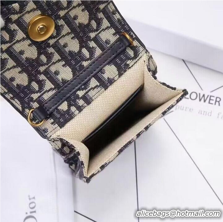 New Style DIOR Oblique Jacquard Phone POUCH S5619 Blue