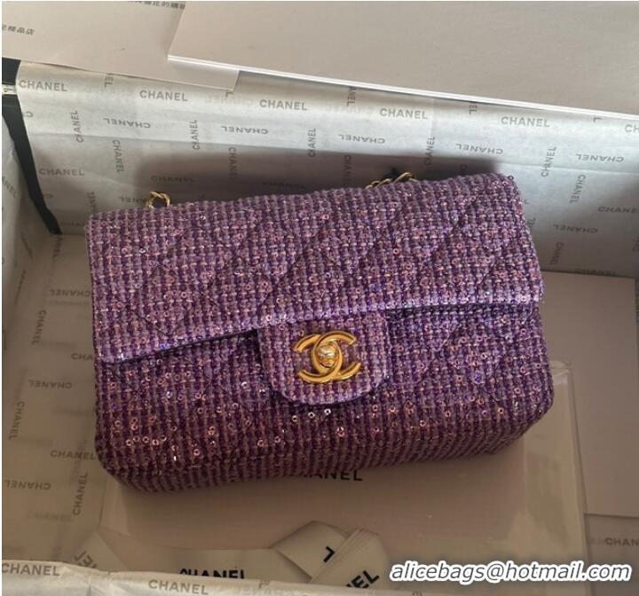 Best Price Chanel CLASSIC HANDBAG A01116 Purple