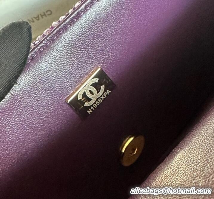 Best Price Chanel CLASSIC HANDBAG A01116 Purple