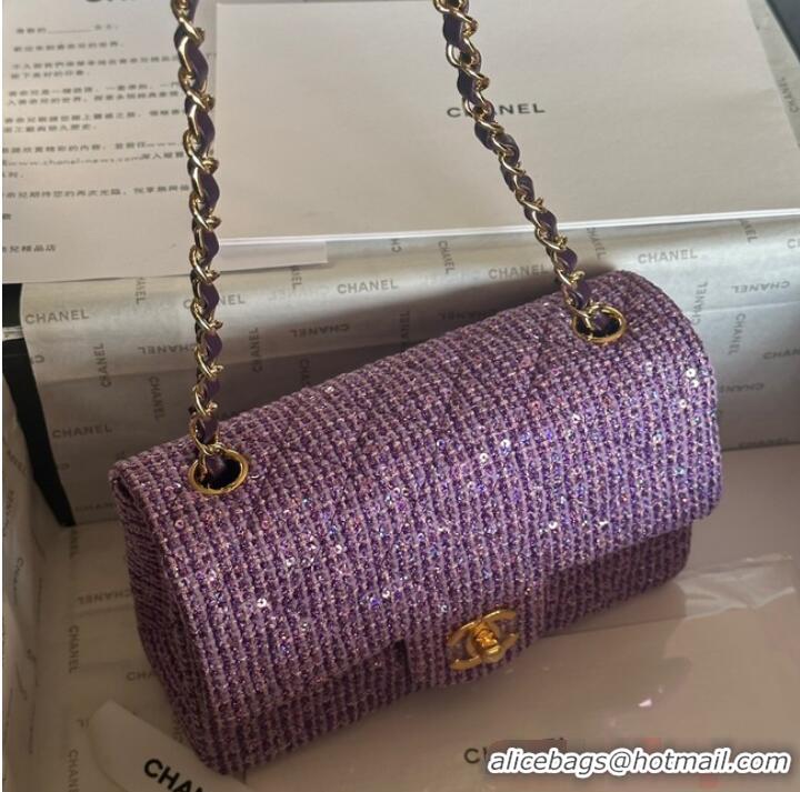 Best Price Chanel CLASSIC HANDBAG A01116 Purple