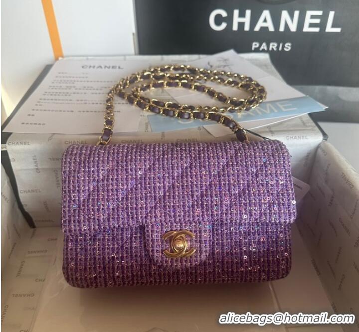 Best Price Chanel CLASSIC HANDBAG A01116 Purple