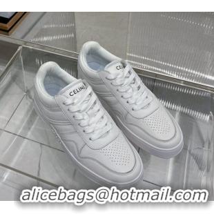 Pretty Style Celine Trainer Low Lace-up Sneakers in Calfskin Optic White 0103108