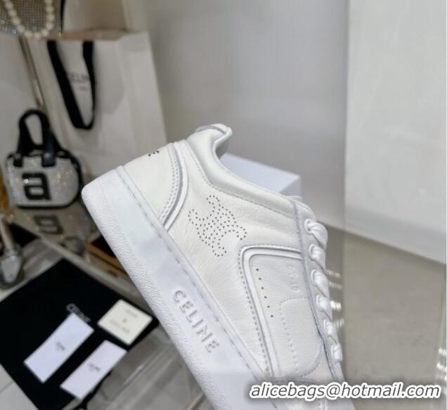 Good Product Celine CT-10 Trainer Low Lace-up Sneakers in Calfskin Optic White 0103109