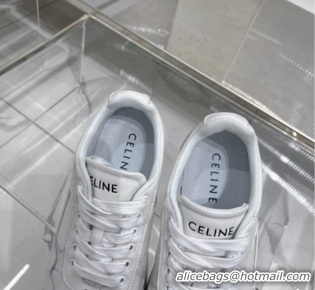 Good Product Celine CT-10 Trainer Low Lace-up Sneakers in Calfskin Optic White 0103109