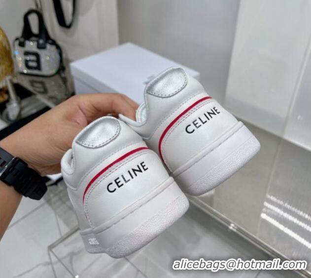 Low Cost Celine CT-10 Trainer Low Lace-up Sneakers in Calfskin White/Grey 0103110