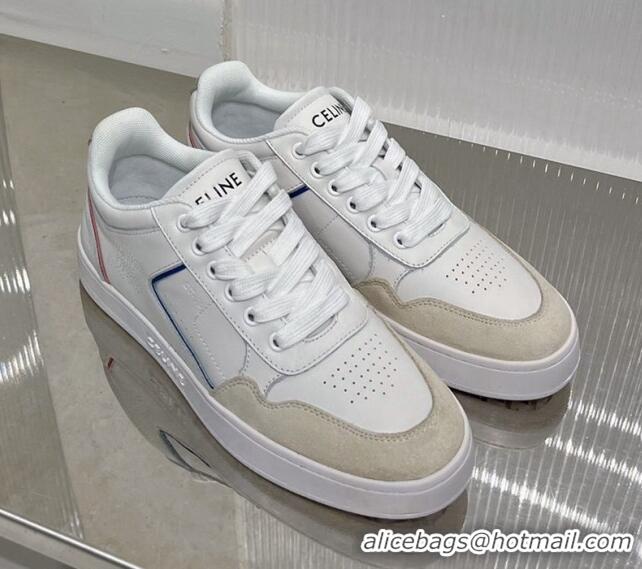 Low Cost Celine CT-10 Trainer Low Lace-up Sneakers in Calfskin White/Grey 0103110