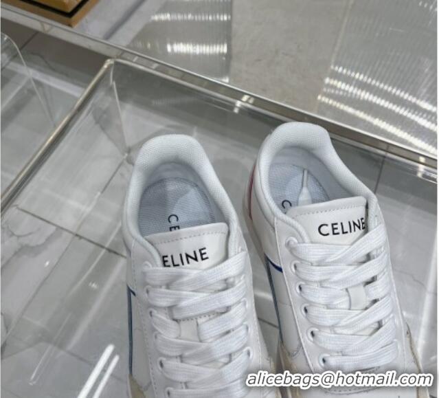 Low Cost Celine CT-10 Trainer Low Lace-up Sneakers in Calfskin White/Grey 0103110