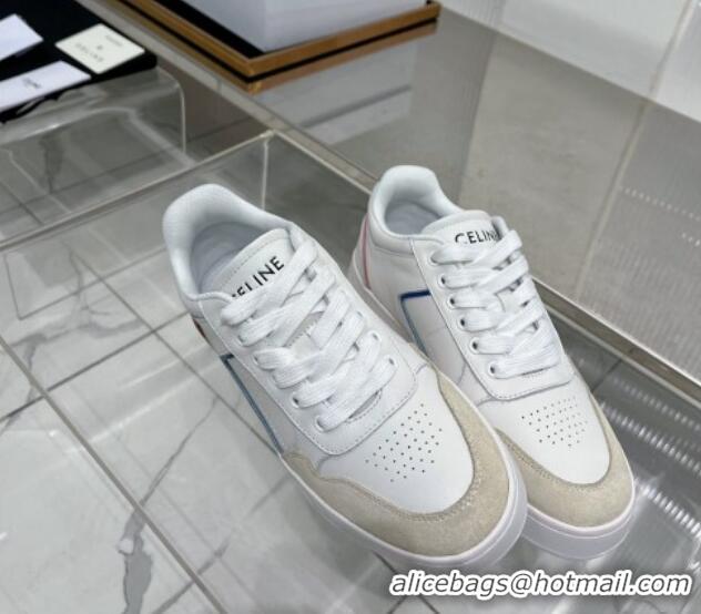 Low Cost Celine CT-10 Trainer Low Lace-up Sneakers in Calfskin White/Grey 0103110