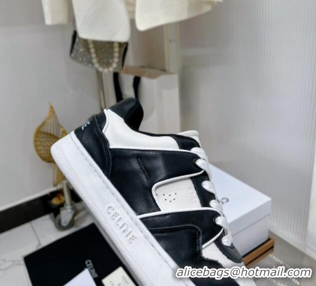 Good Quality Celine CT-04 Trainer Low Lace-up Sneakers in Calfskin White/Black 0103111