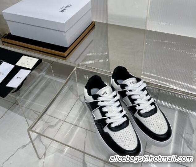 Good Quality Celine CT-04 Trainer Low Lace-up Sneakers in Calfskin White/Black 0103111