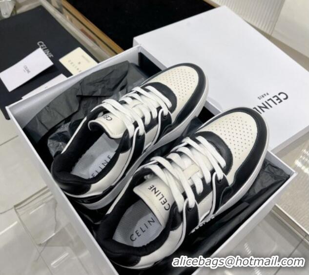 Good Quality Celine CT-04 Trainer Low Lace-up Sneakers in Calfskin White/Black 0103111