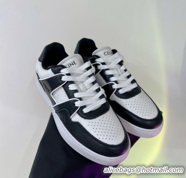 Good Quality Celine CT-04 Trainer Low Lace-up Sneakers in Calfskin White/Black 0103111