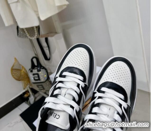 Good Quality Celine CT-04 Trainer Low Lace-up Sneakers in Calfskin White/Black 0103111