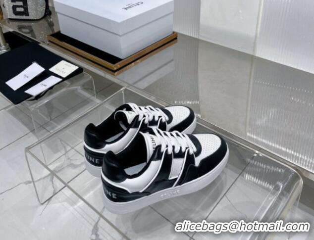 Good Quality Celine CT-04 Trainer Low Lace-up Sneakers in Calfskin White/Black 0103111