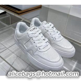 Good Looking Celine CT-04 Trainer Low Lace-up Sneakers in Calfskin White Leather 0103112