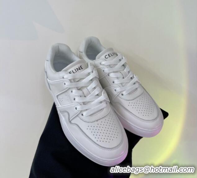 Good Looking Celine CT-04 Trainer Low Lace-up Sneakers in Calfskin White Leather 0103112