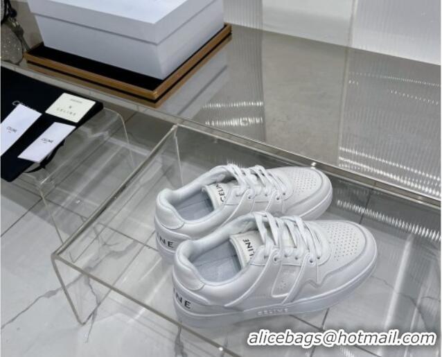 Good Looking Celine CT-04 Trainer Low Lace-up Sneakers in Calfskin White Leather 0103112