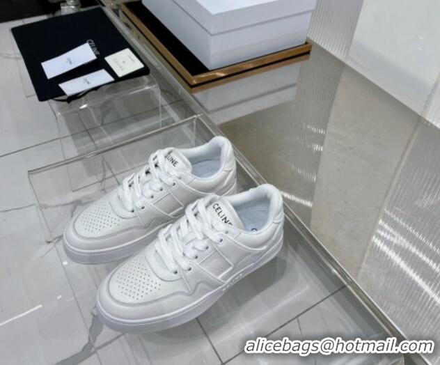 Good Looking Celine CT-04 Trainer Low Lace-up Sneakers in Calfskin White Leather 0103112