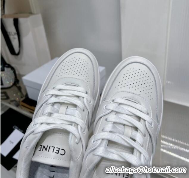 Good Looking Celine CT-04 Trainer Low Lace-up Sneakers in Calfskin White Leather 0103112