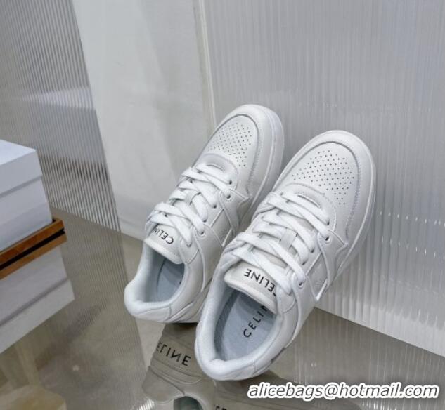 Good Looking Celine CT-04 Trainer Low Lace-up Sneakers in Calfskin White Leather 0103112