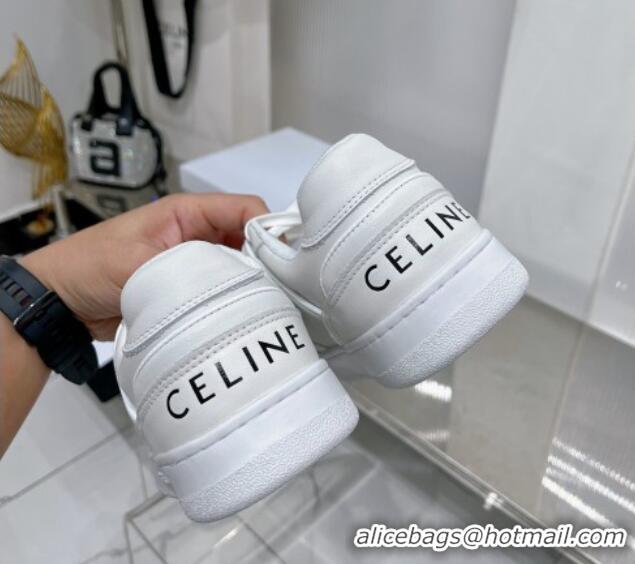 Good Looking Celine CT-04 Trainer Low Lace-up Sneakers in Calfskin White Leather 0103112