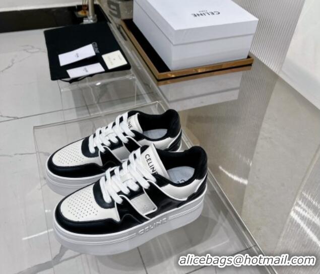 Purchase Celine CT-04 Trainer Platform Lace-up Sneakers 5.5cm in Calfskin White/Black 0103114