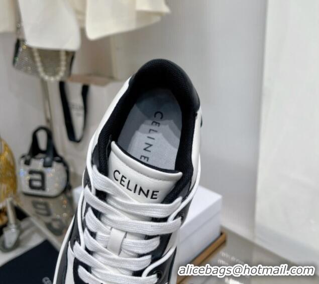 Purchase Celine CT-04 Trainer Platform Lace-up Sneakers 5.5cm in Calfskin White/Black 0103114