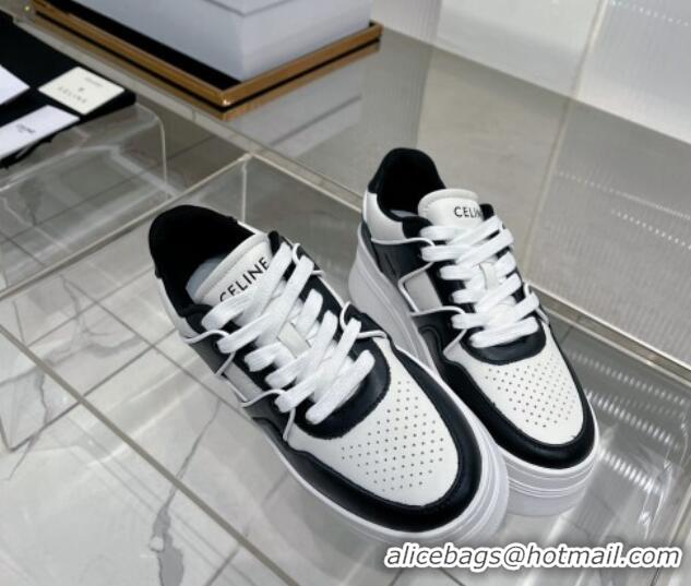 Purchase Celine CT-04 Trainer Platform Lace-up Sneakers 5.5cm in Calfskin White/Black 0103114