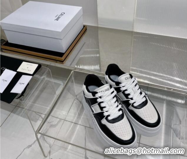 Purchase Celine CT-04 Trainer Platform Lace-up Sneakers 5.5cm in Calfskin White/Black 0103114