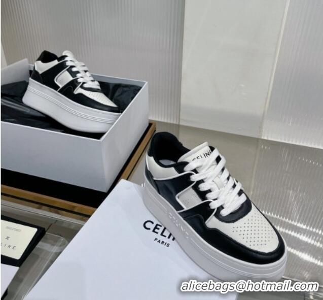 Purchase Celine CT-04 Trainer Platform Lace-up Sneakers 5.5cm in Calfskin White/Black 0103114