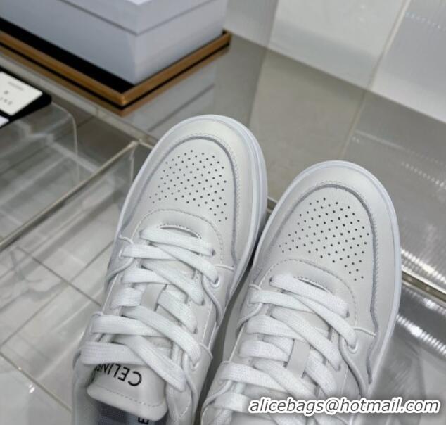 Grade Quality Celine CT-04 Trainer Platform Lace-up Sneakers 5.5cm in Calfskin White Leather 0103115