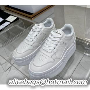 Best Price Celine CT-10 Trainer Platform Lace-up Sneakers 5.5cm in Calfskin Optic White 0103116