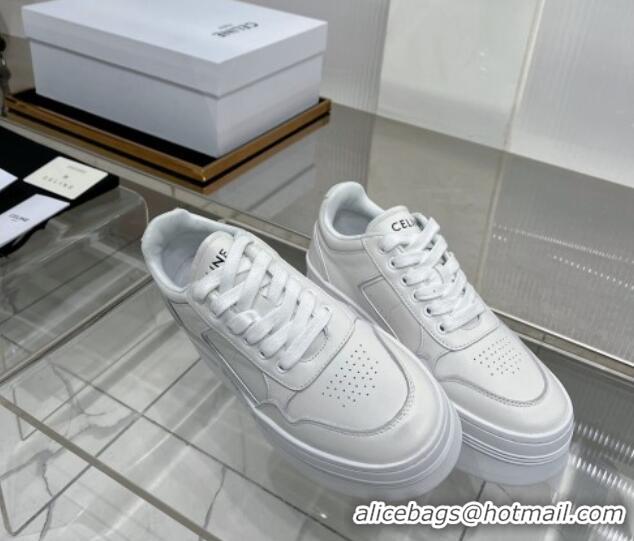 Best Price Celine CT-10 Trainer Platform Lace-up Sneakers 5.5cm in Calfskin Optic White 0103116