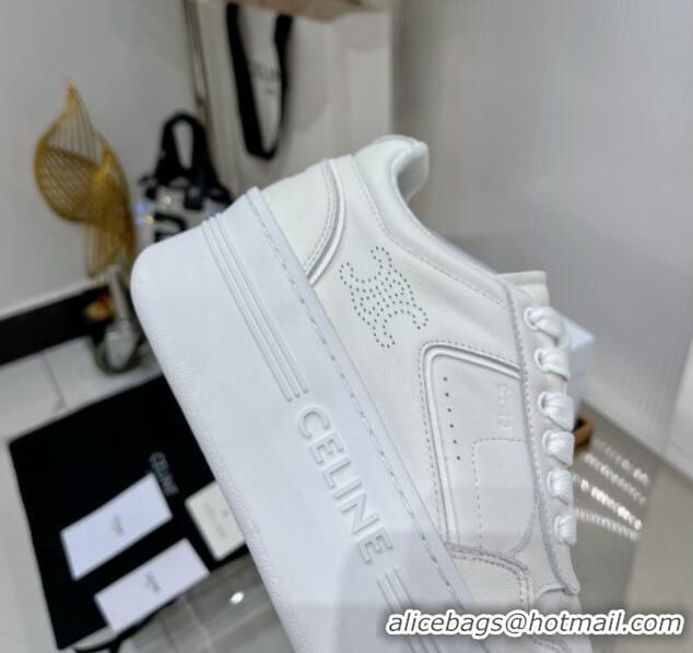 Best Price Celine CT-10 Trainer Platform Lace-up Sneakers 5.5cm in Calfskin Optic White 0103116