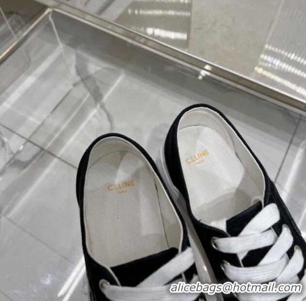 Low Price Celine Jane Low Platform Sneakers 5cm in Canvas with Triomphe Patch Black 0103137