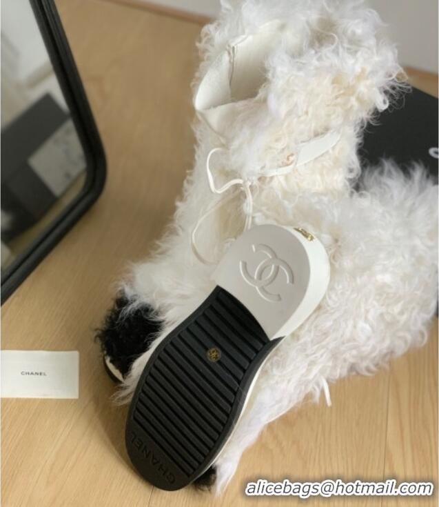 Unique Style Chanel Wool Short Boots White 108059