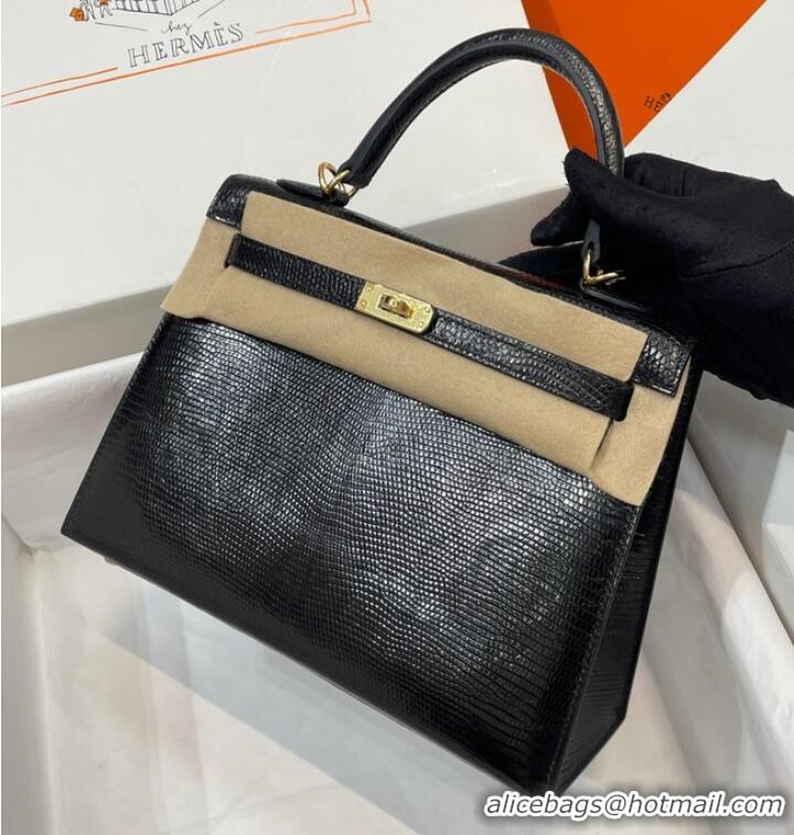 Famous Brand Hermes Kelly Shoulder Bags Original Leather KL2758 Black