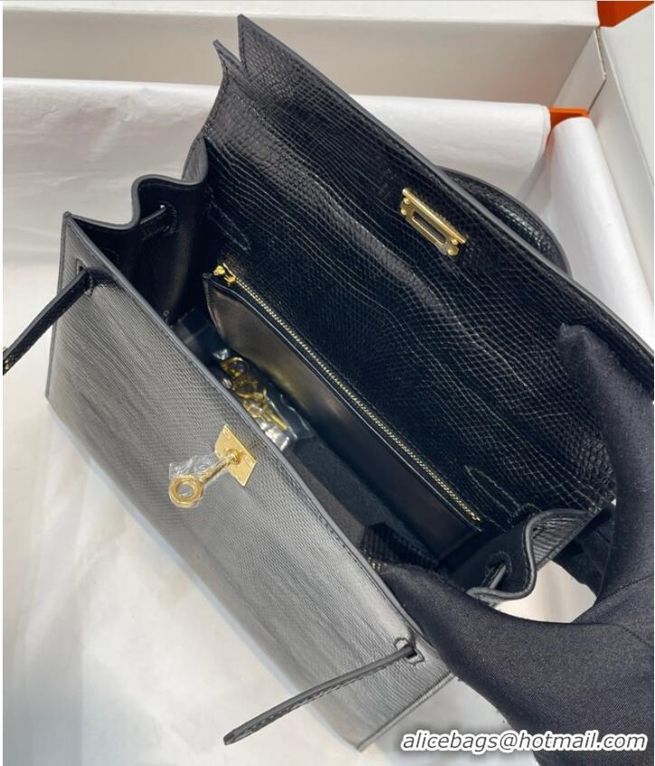 Famous Brand Hermes Kelly Shoulder Bags Original Leather KL2758 Black