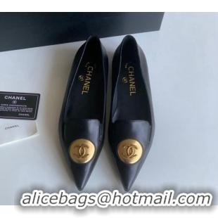 Good Quality Chanel Vintage Lambskin Ballet Flat Black 109043