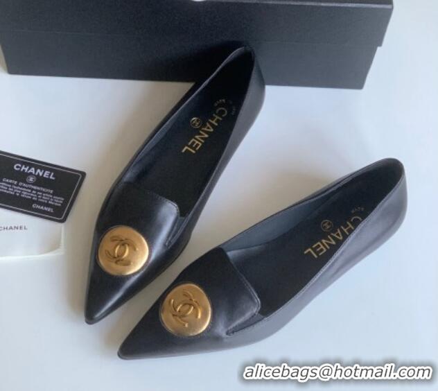 Good Quality Chanel Vintage Lambskin Ballet Flat Black 109043