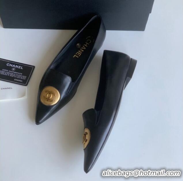 Good Quality Chanel Vintage Lambskin Ballet Flat Black 109043