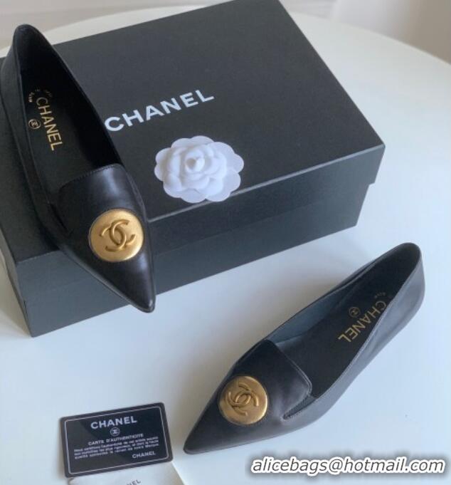 Good Quality Chanel Vintage Lambskin Ballet Flat Black 109043