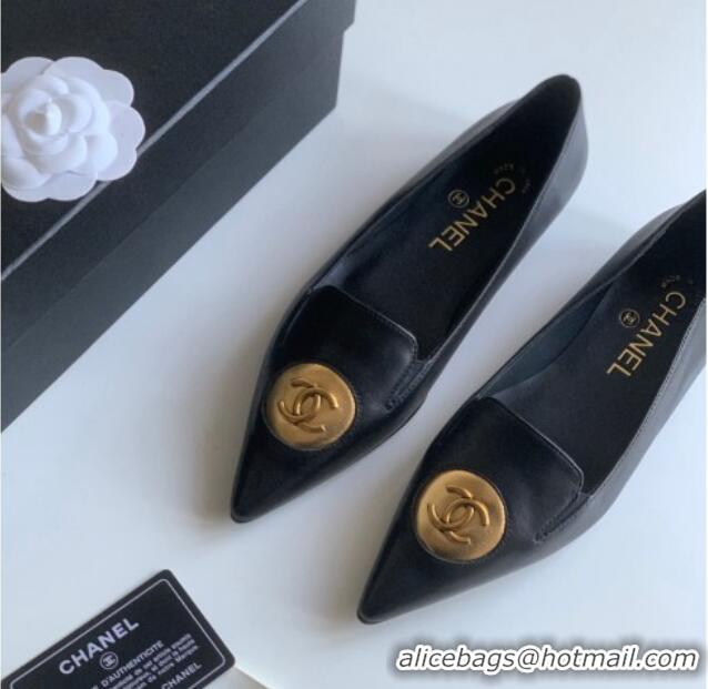 Good Quality Chanel Vintage Lambskin Ballet Flat Black 109043