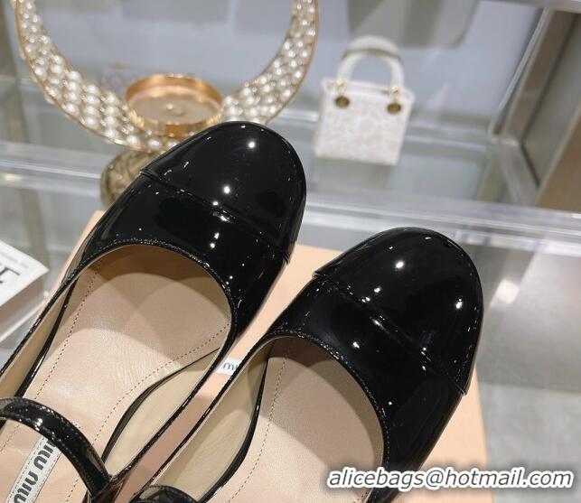 Top Grade Miu Miu Patent Leather Pumps Mary Janes Black 108074