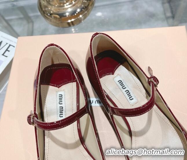 Perfect Miu Miu Patent Leather Pumps Mary Janes Red 108075