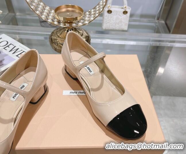 Best Price Miu Miu Patent Leather Pumps Mary Janes Nude 108076