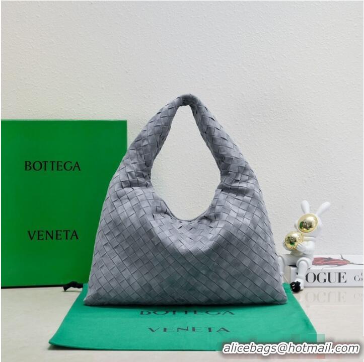 Famous Brand Bottega Veneta Small Hop Hop intrecciato suede top handle bag 763966 Thunder