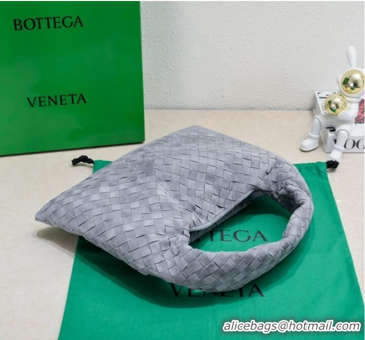 Famous Brand Bottega Veneta Small Hop Hop intrecciato suede top handle bag 763966 Thunder