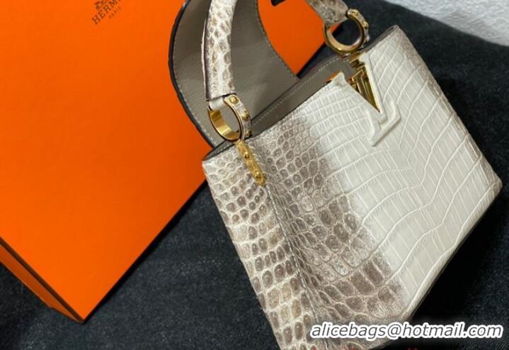 Good Product Louis Vuitton Capucines MM N93419 gray&white